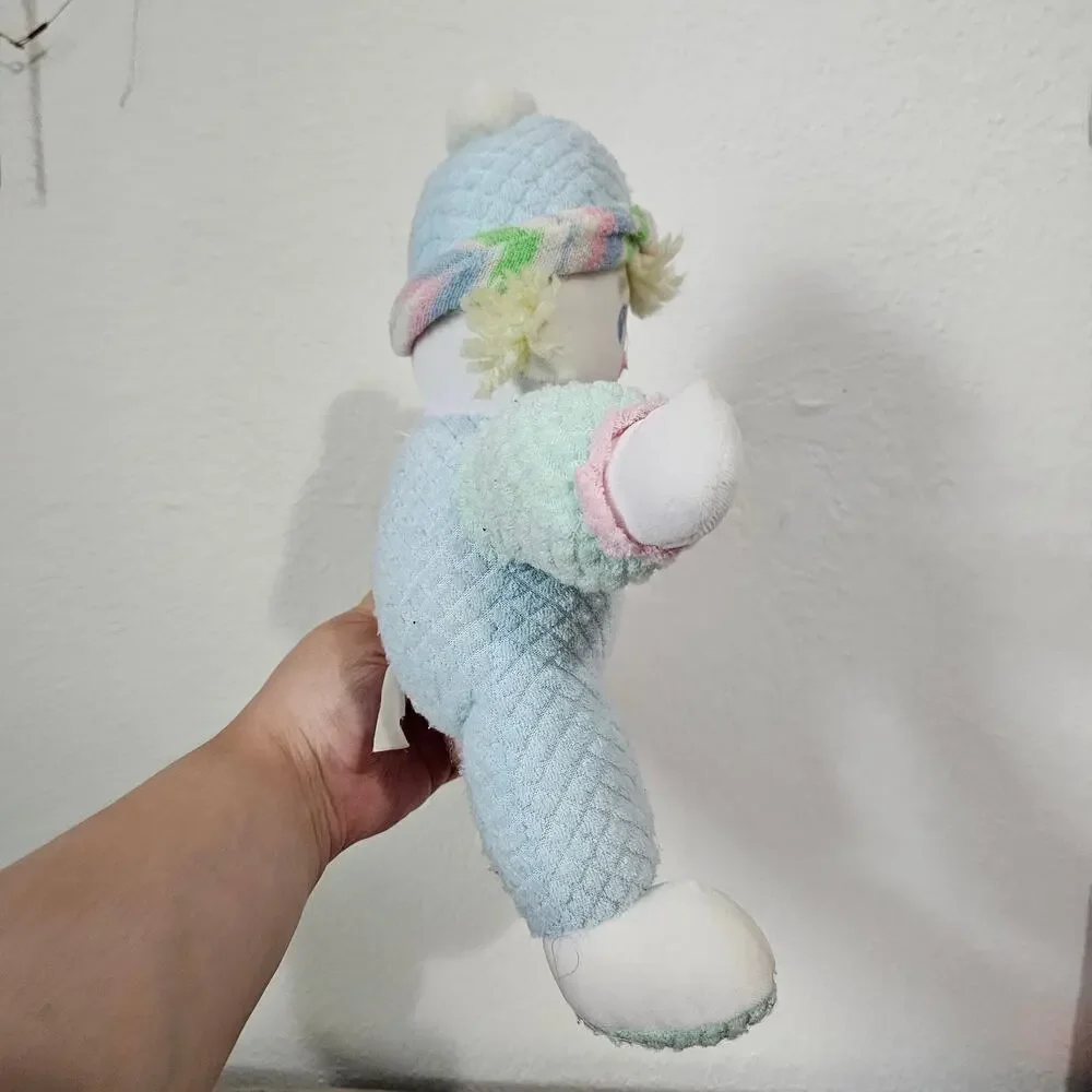 TB Trading Co Terry Cloth Pastel Clown Plush Pink Blue Green Yellow Hair Baby